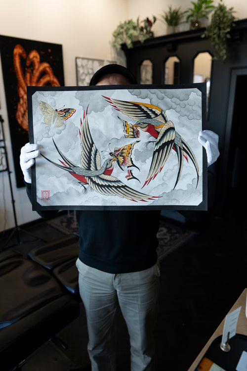 Swallows vs. Butterfly