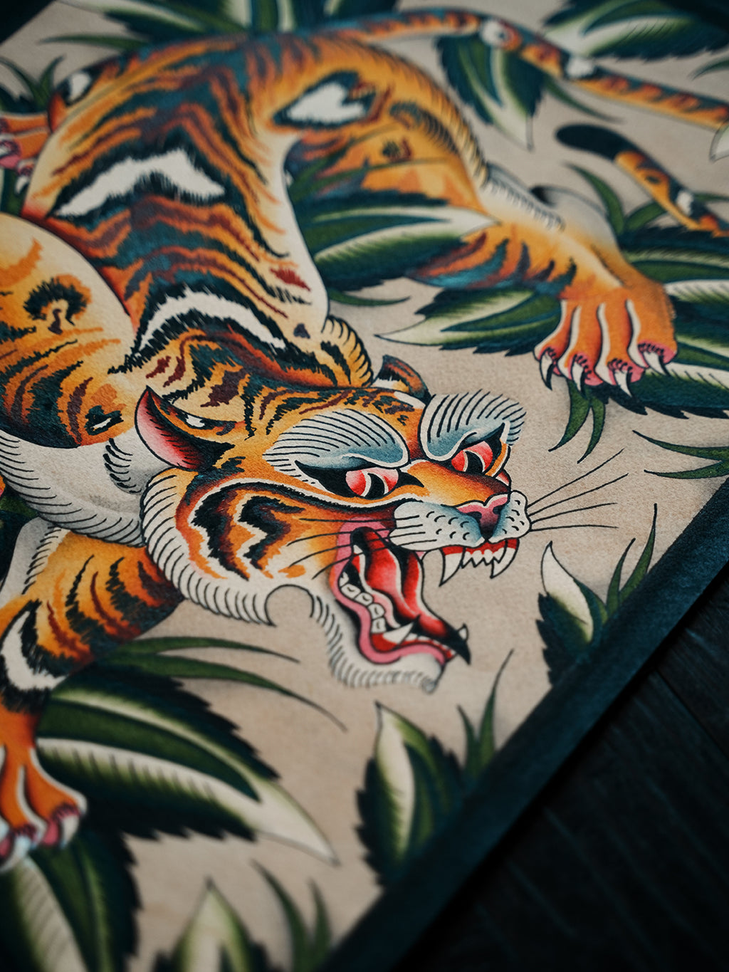 Crawling Tiger Tattoo Print