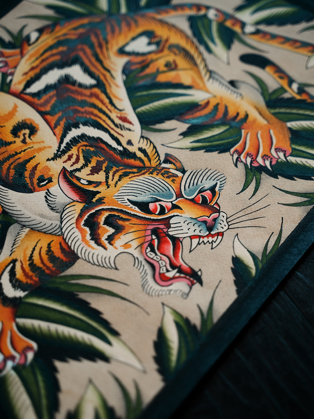 Crawling Tiger Tattoo Print