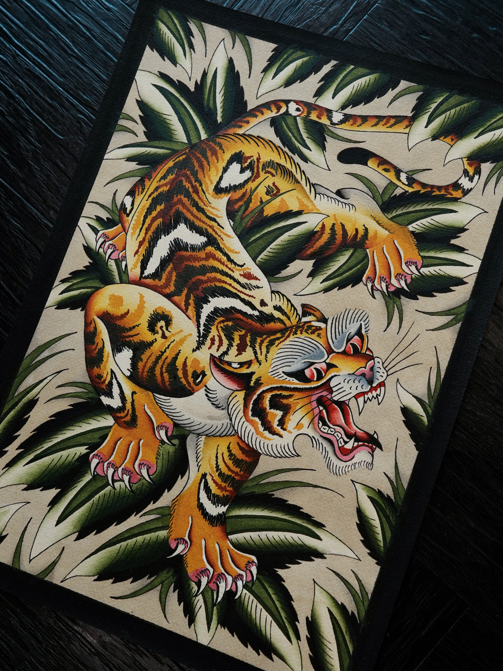 Crawling Tiger Tattoo Print