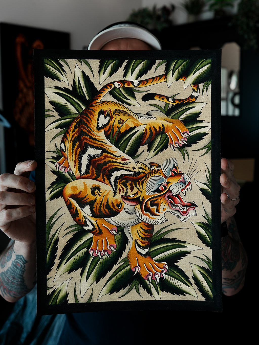 Crawling Tiger Tattoo Print
