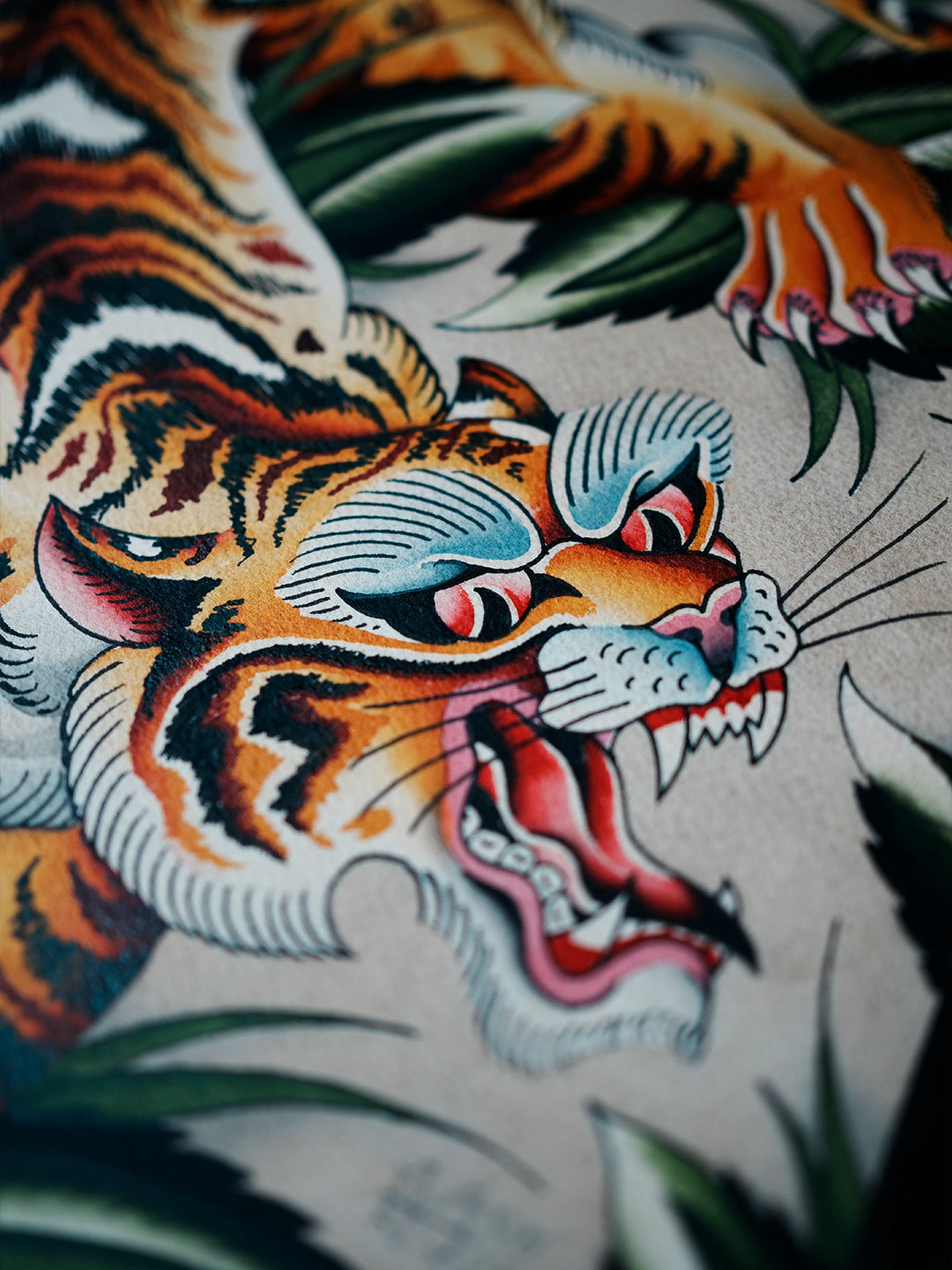 Crawling Tiger Tattoo Print