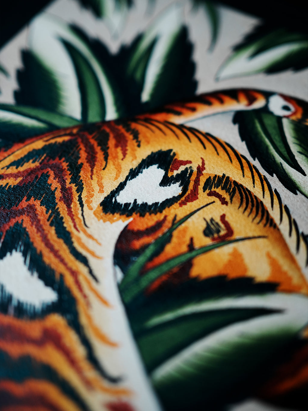 Crawling Tiger Tattoo Print