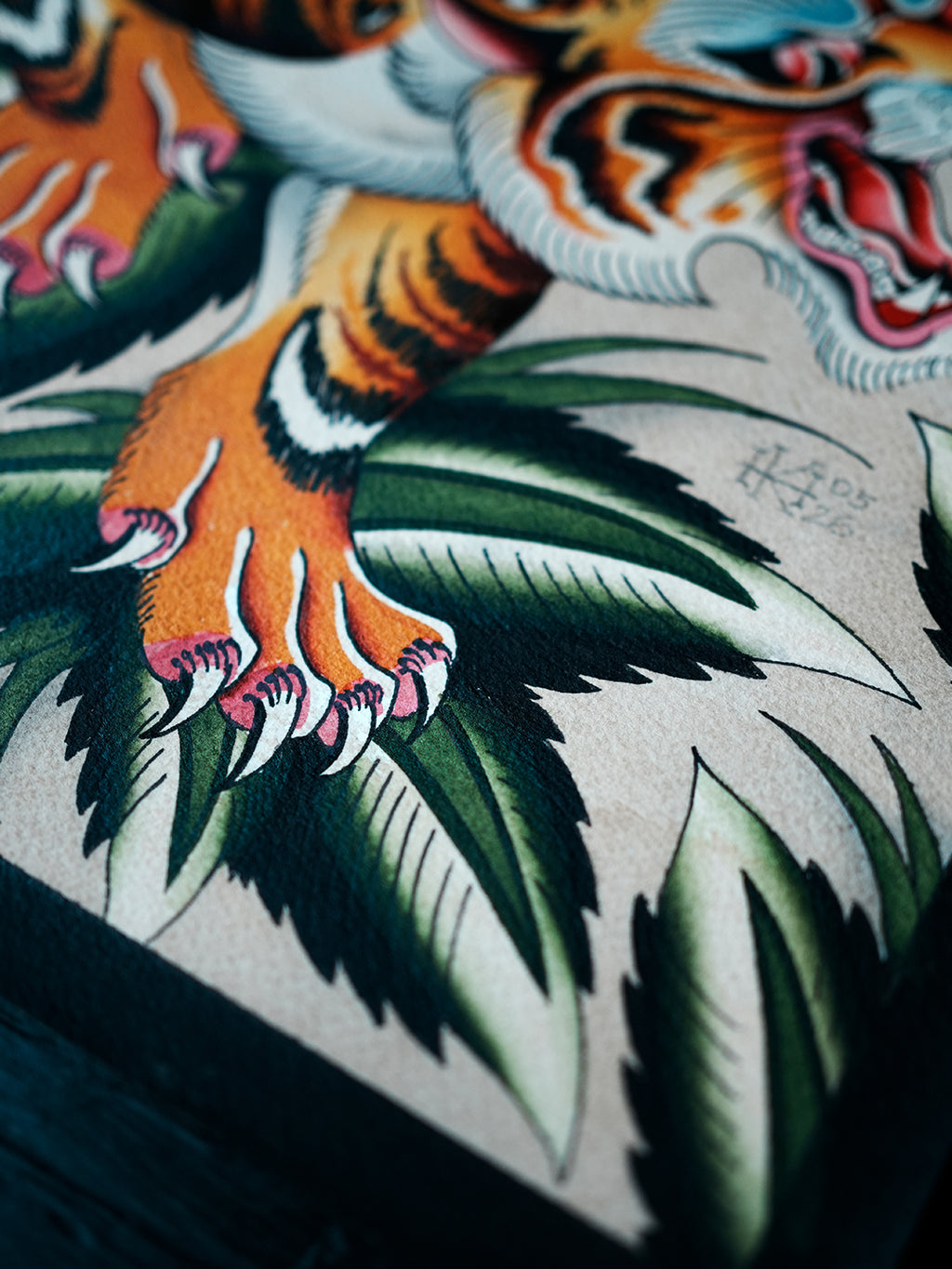 Crawling Tiger Tattoo Print