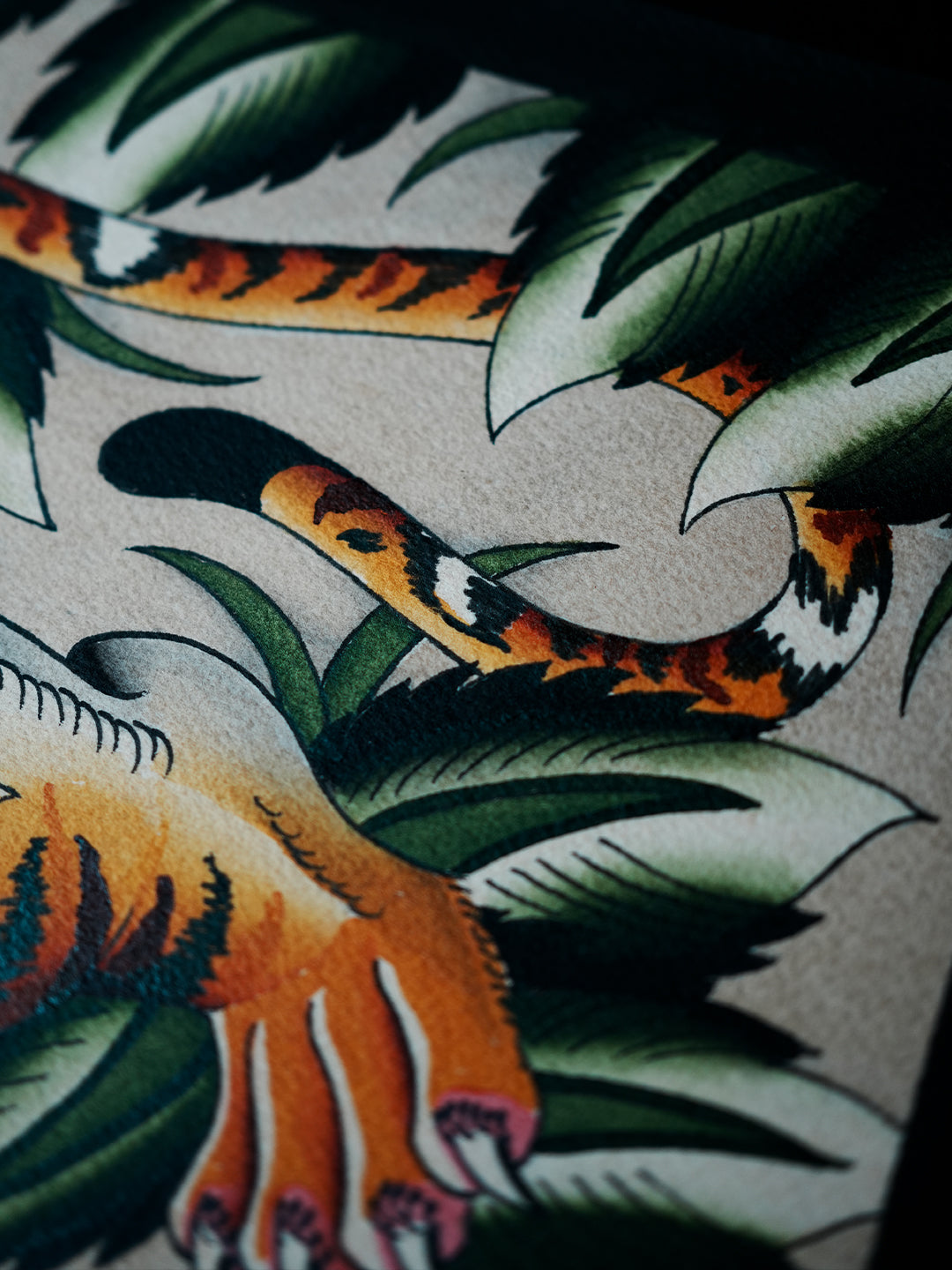Crawling Tiger Tattoo Print