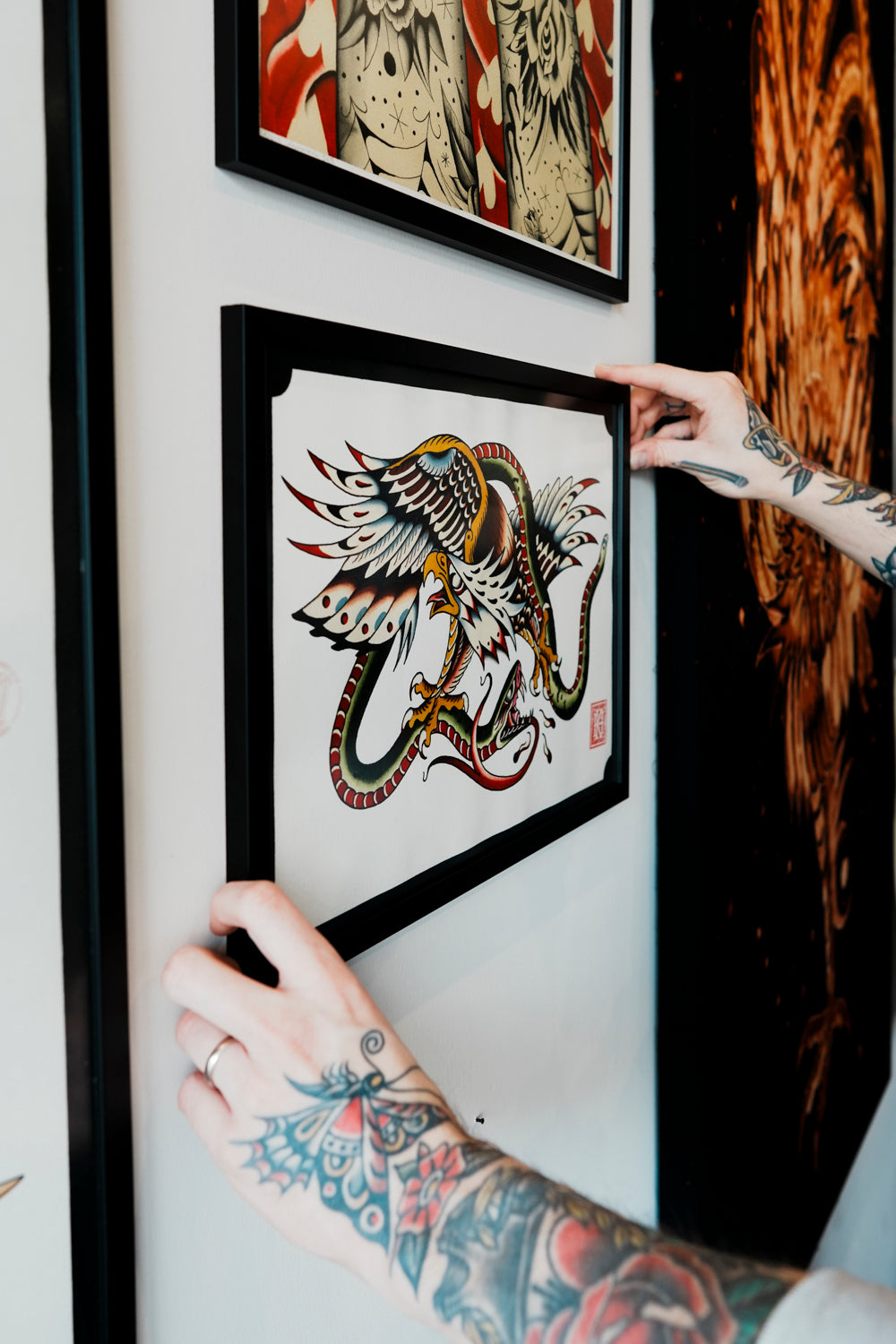 Eagle & Snake Battle Tattoo Print