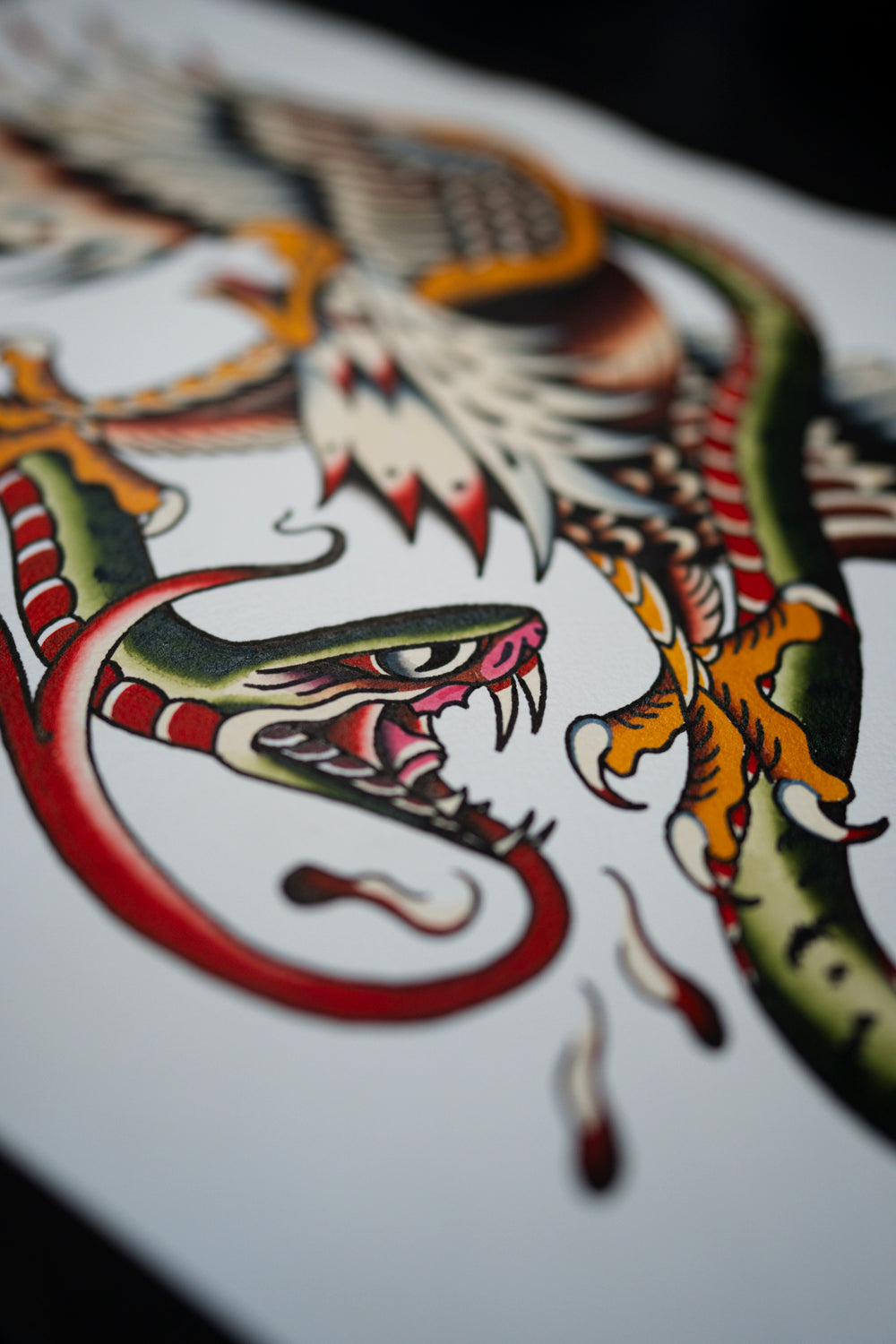 Eagle & Snake Battle Tattoo Print