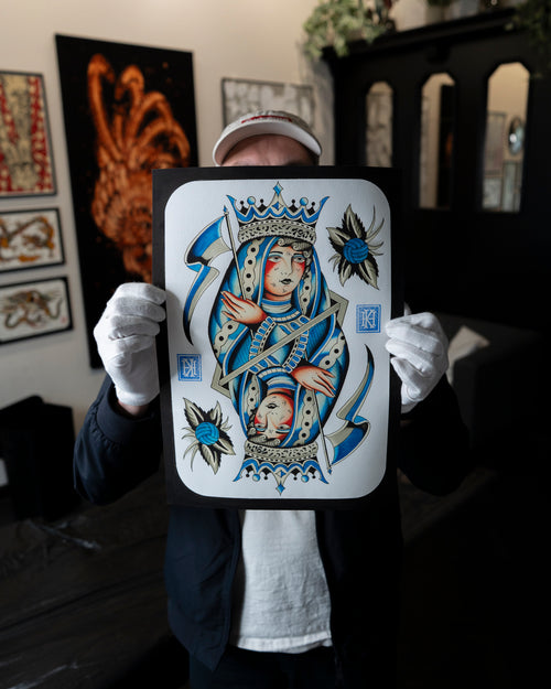 Königin mit Schrammen im Gesicht (Schalke Print)