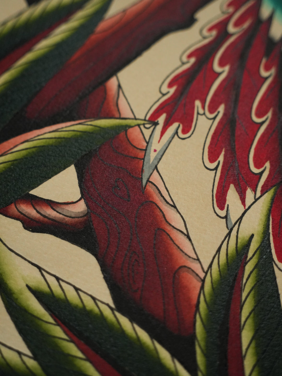 Traditional Parrot Tattoo Print