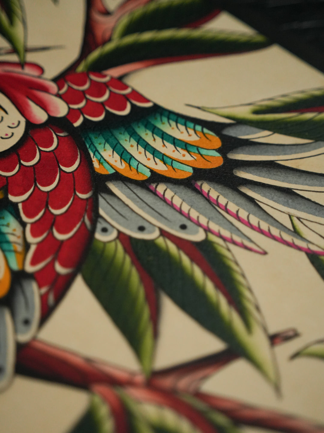 Traditional Parrot Tattoo Print