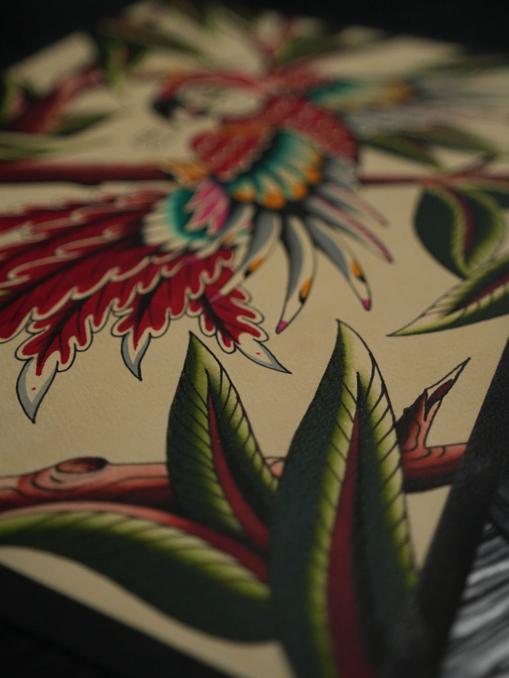 Traditional Parrot Tattoo Print